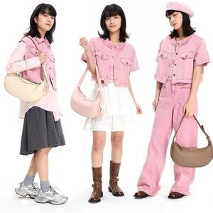 Japanese aesthetic minimalist viral half crescent moon bag